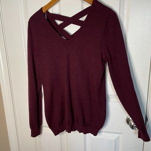 Burgandy back detail pullover